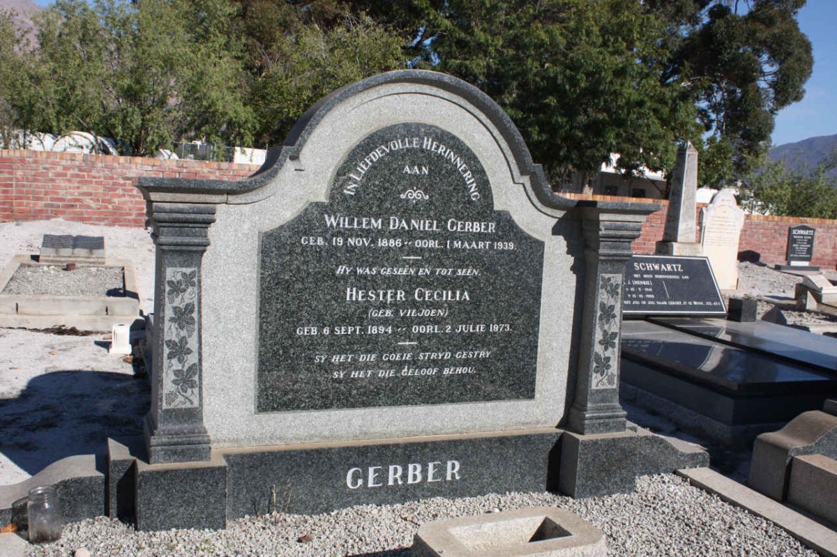 GERBER Willem Daniel 1886-1939 &amp; Hester Cecilia VILJOEN 1894-1973