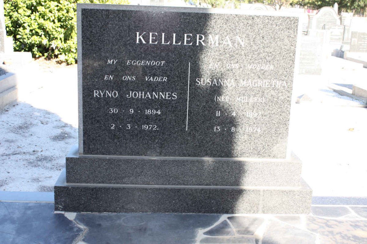 KELLERMAN Ryno Johannes 1894-1972 &amp; Susanna Magrietha MULLER 1897-1974