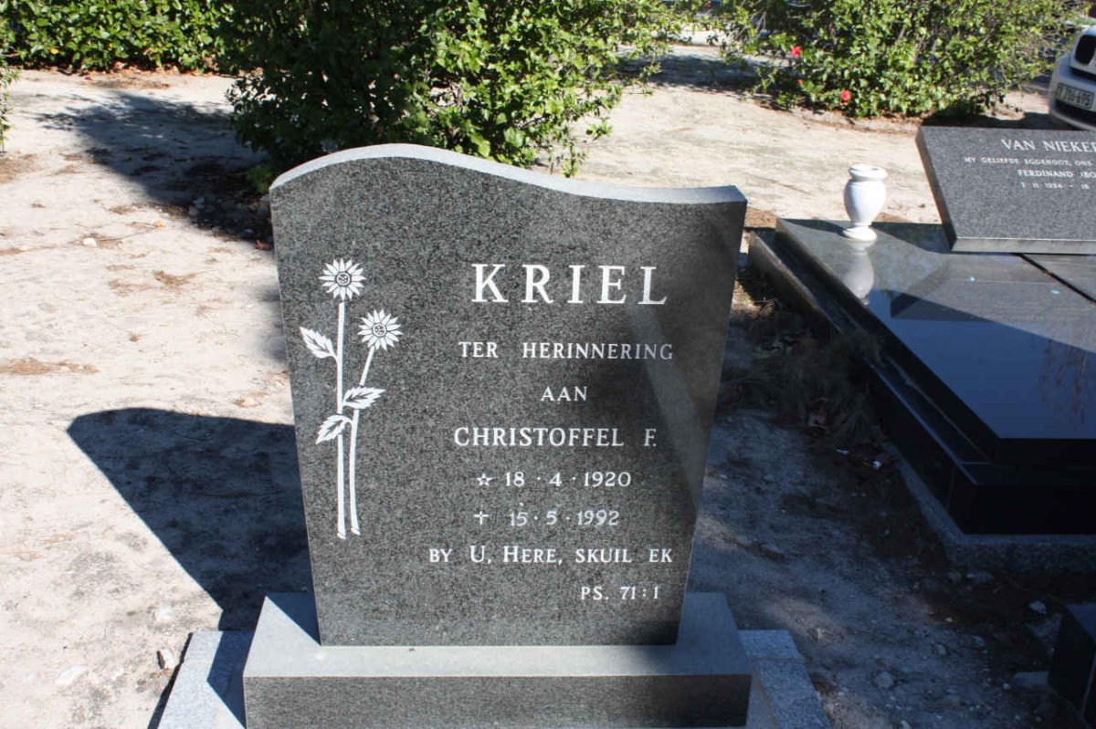 KRIEL Christoffel F. 1920-1992