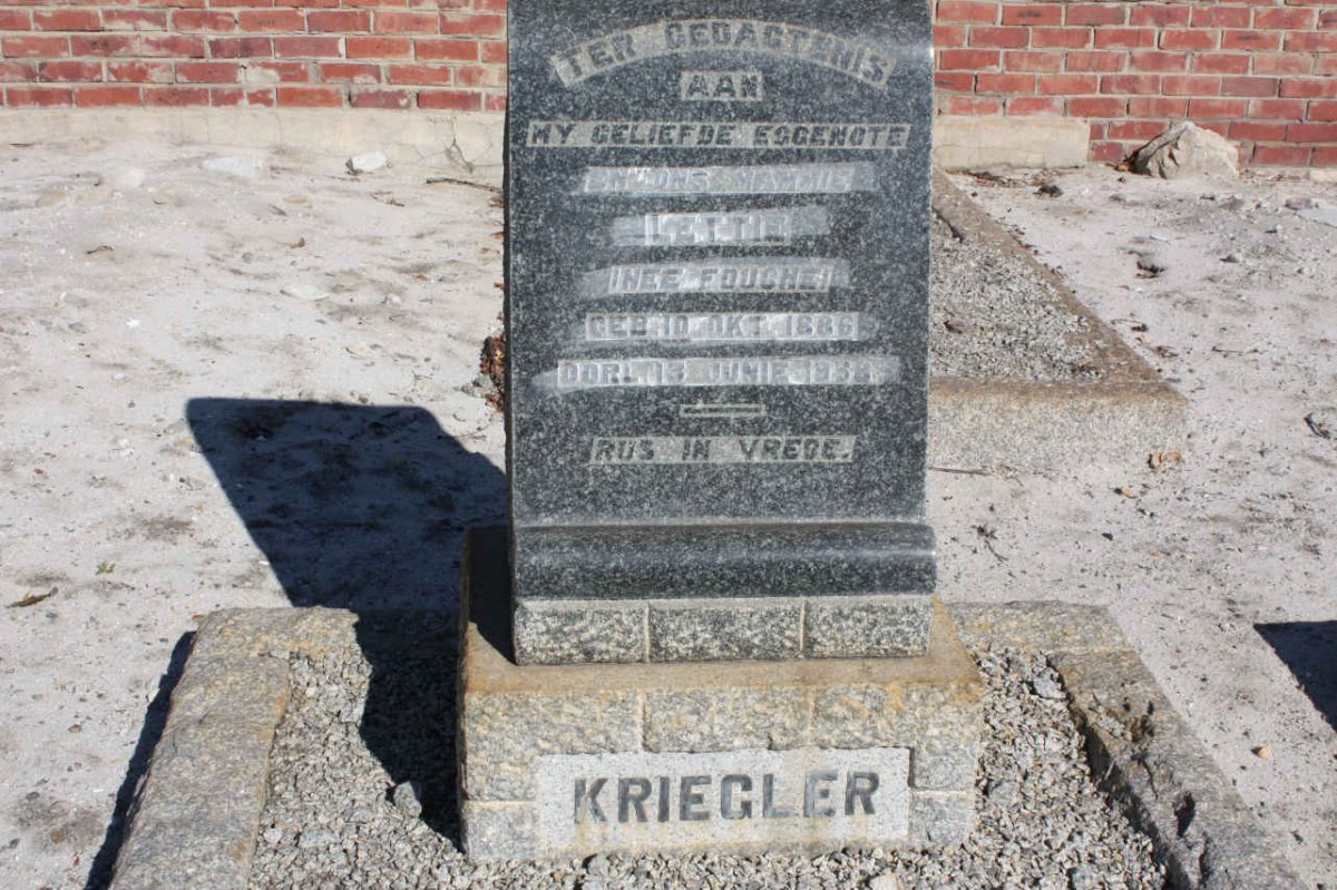 KRIEGLER Lettie nee FOUCHE 1886-1958