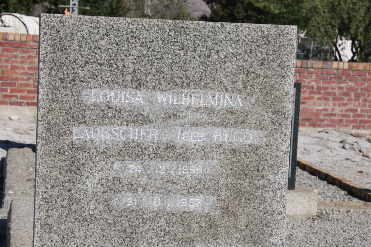 LAUBSCHER Louis Wilhelmina nee HUGO 1898-1967