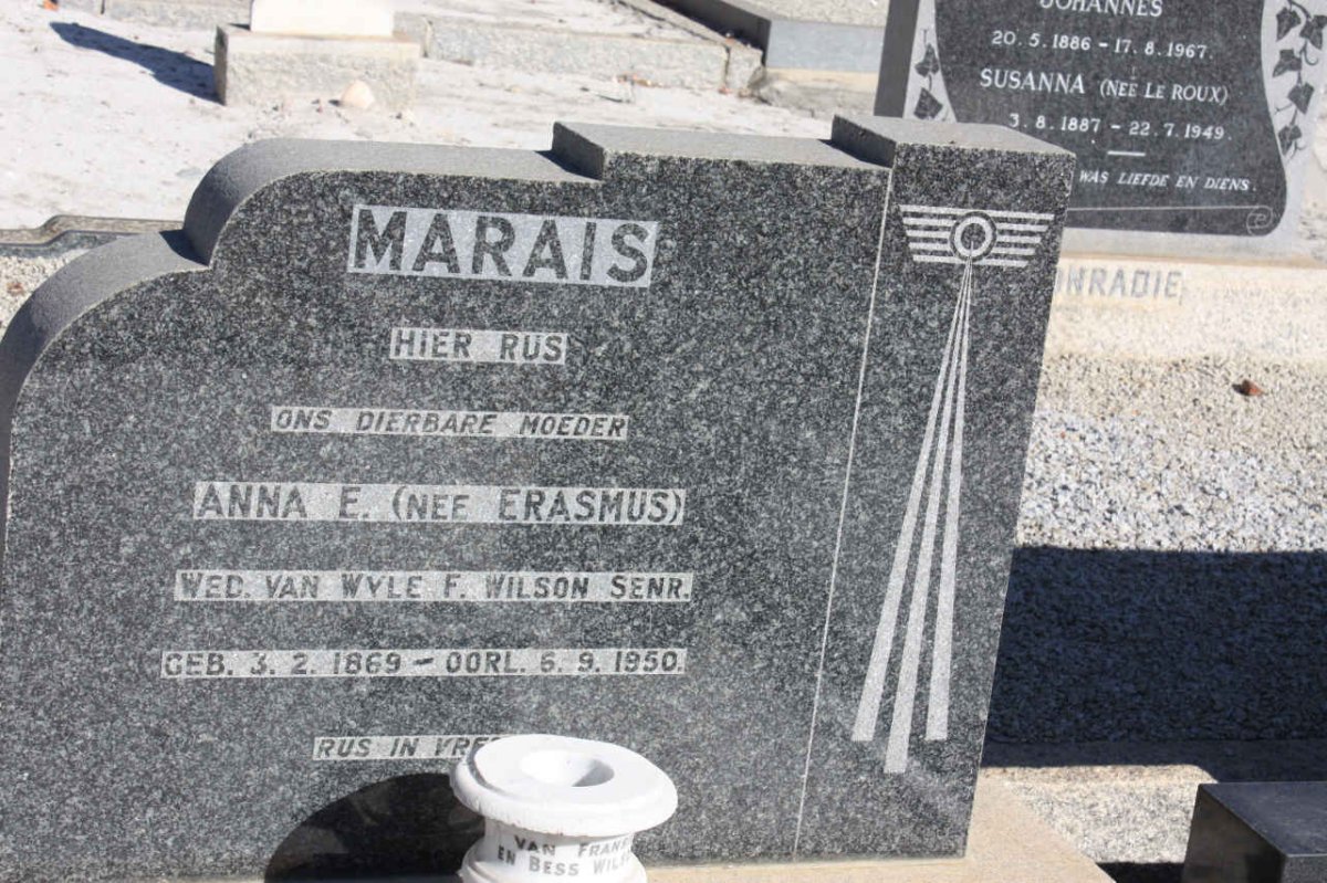 MARAIS Anne E. nee ERASMUS 1869-1950