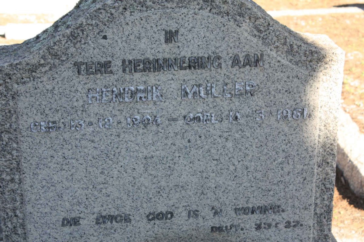 MULLER Hendrik 1904-1961