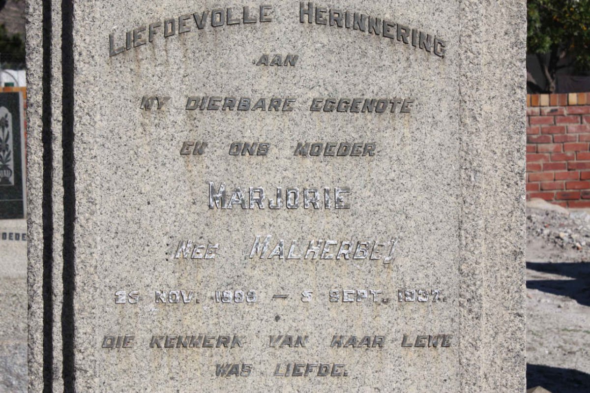 NIEKERK Marjorie, van nee MALHERBE 1898-1937