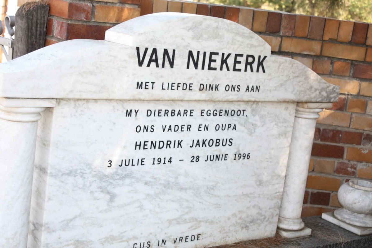 NIEKERK Hendrik Jakobus, van 1914-1996