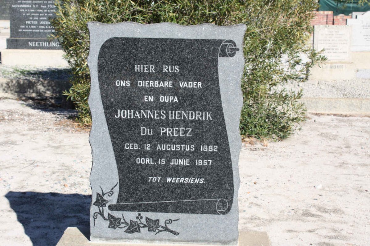 PREEZ Johannes Hendrik, du 1882-1957