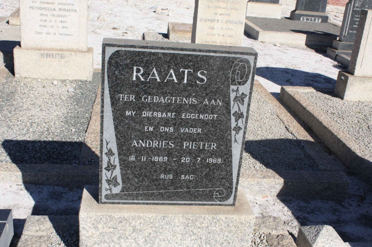 RAATS Andries Pieter 1889-1969