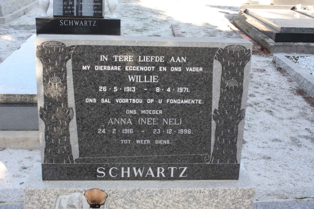 SCHWARTZ Willie 1913-1971 &amp; Anna NEL 1916-1996