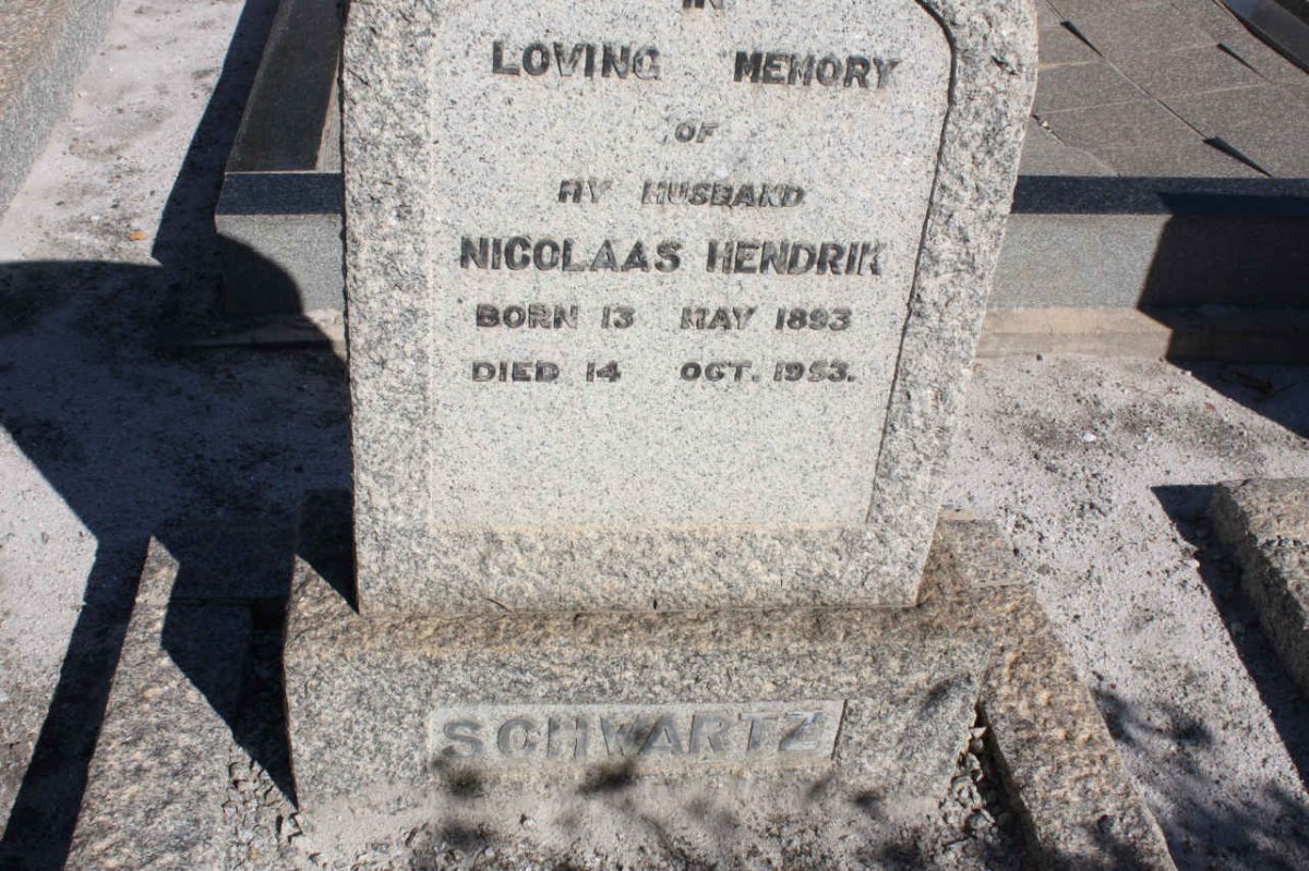 SCHWARTZ Nicolaas Hendrik 1893-1953