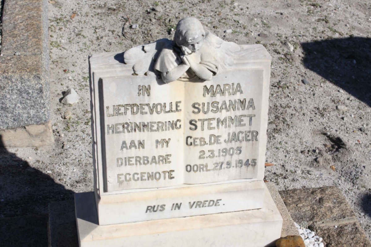 STEMMET Maria Susanna nee DE JAGER 1905-1945
