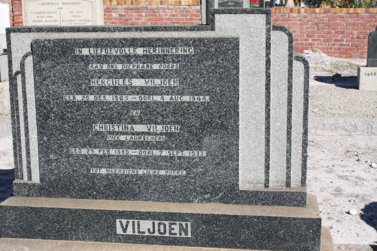 VILJOEN  Hercules 1865-1944 &amp; Christina LAUBSCHER 1880-1933