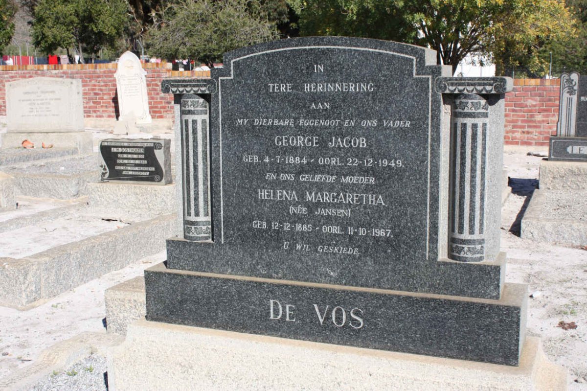 VOS George Jacob, de 1884-1949 &amp; Helena Margaretha JANSEN 1885-1967