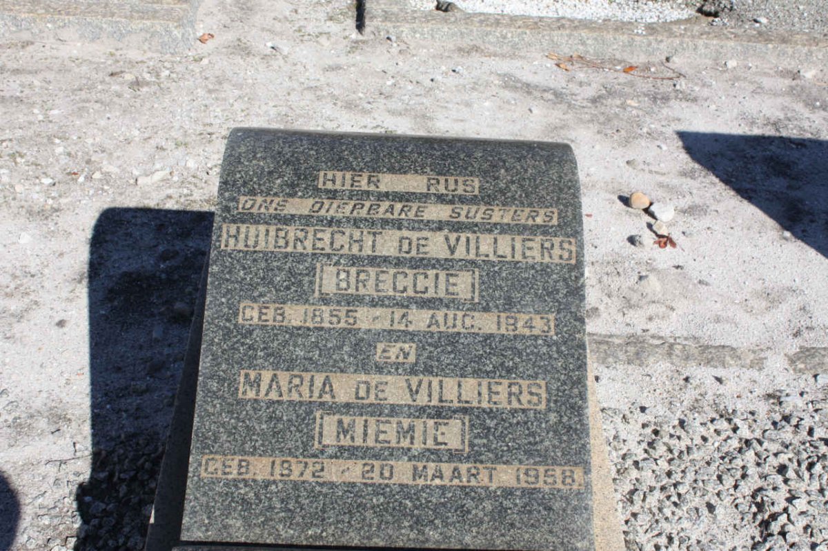 VILLIERS Huibrecht, de 1855-1943 :: DE VILLIERS Maria 1972-1958