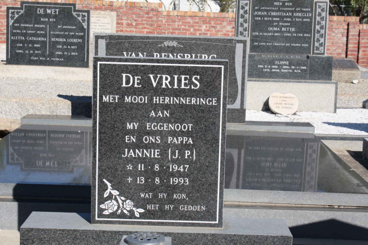 VRIES J.P., de 1947-1993