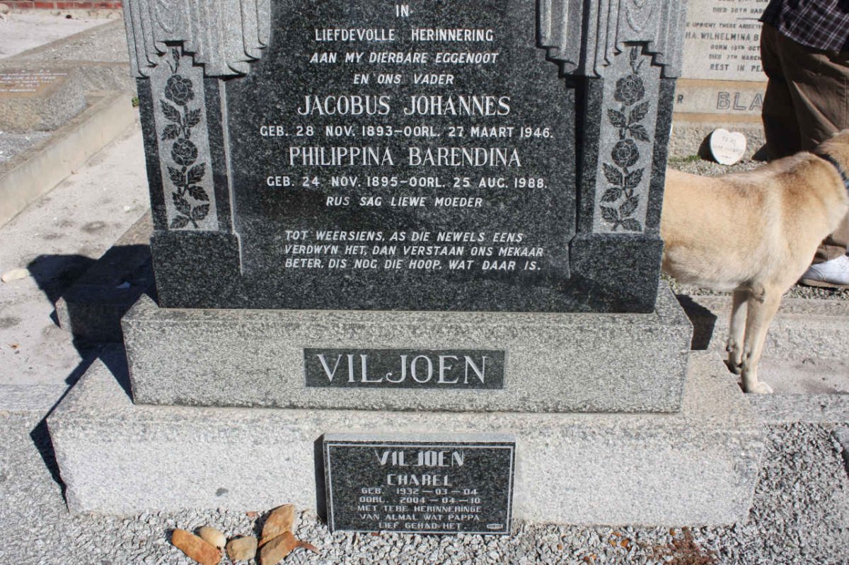 VILJOEN Jacobus Johannes 1893-1946 &amp; Philippina Barendina 1895-1988 :: VILJOEN Charel 1932-2004