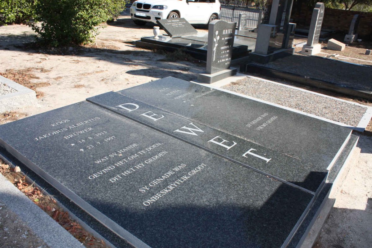 WET Jakobus  Albertus Bruwer, de 1913-1997 &amp; Alta Aletta Adriana RADEMAN 1932-