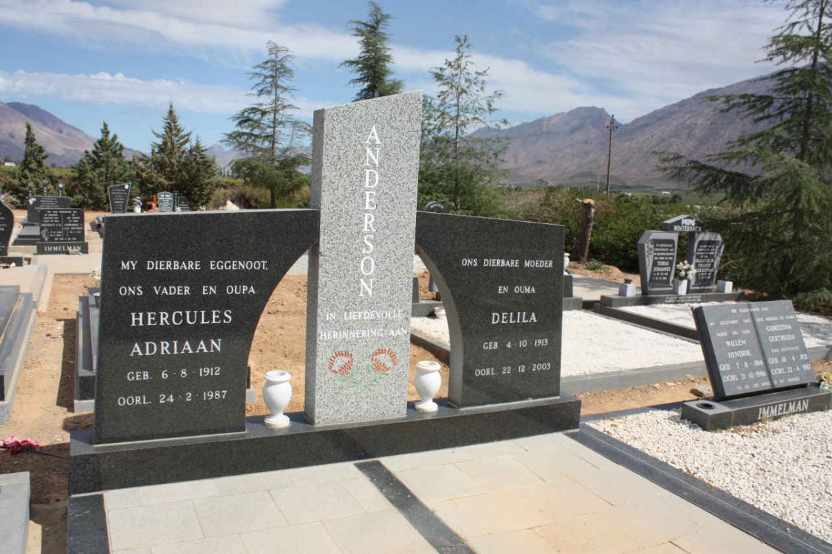 ANDERSON Hercules Adriaan 1912-1987 &amp; Delila 1913-2003