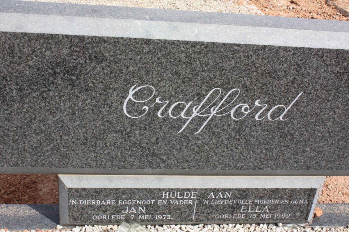 CRAFFORD Jan -1973 &amp; Ella -1999