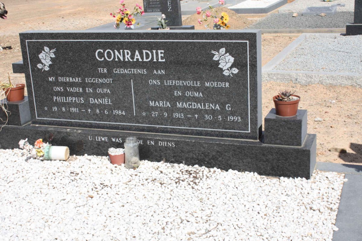 CONRADIE Philippus Daniel 1911-1984 &amp; Maria Magdalena G. 1913-1993