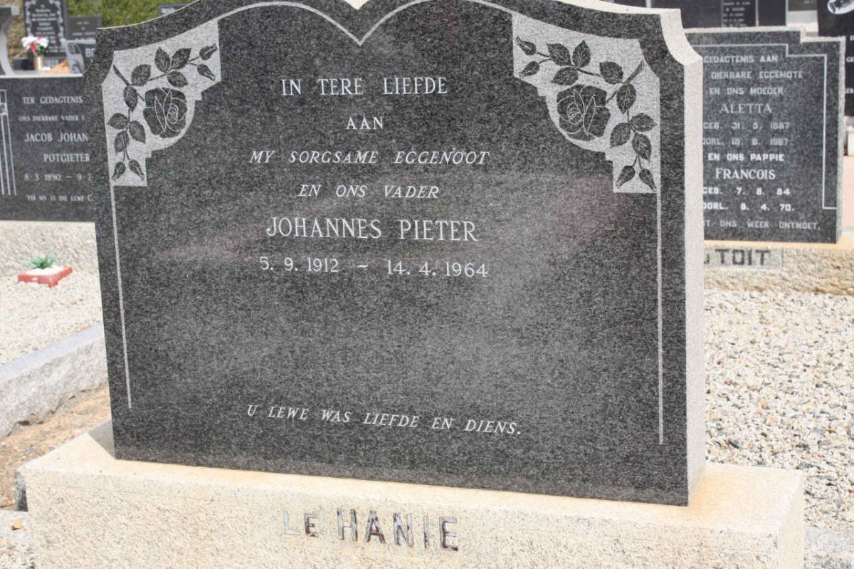 HANIE Johannes Pieter, le 1912-1964