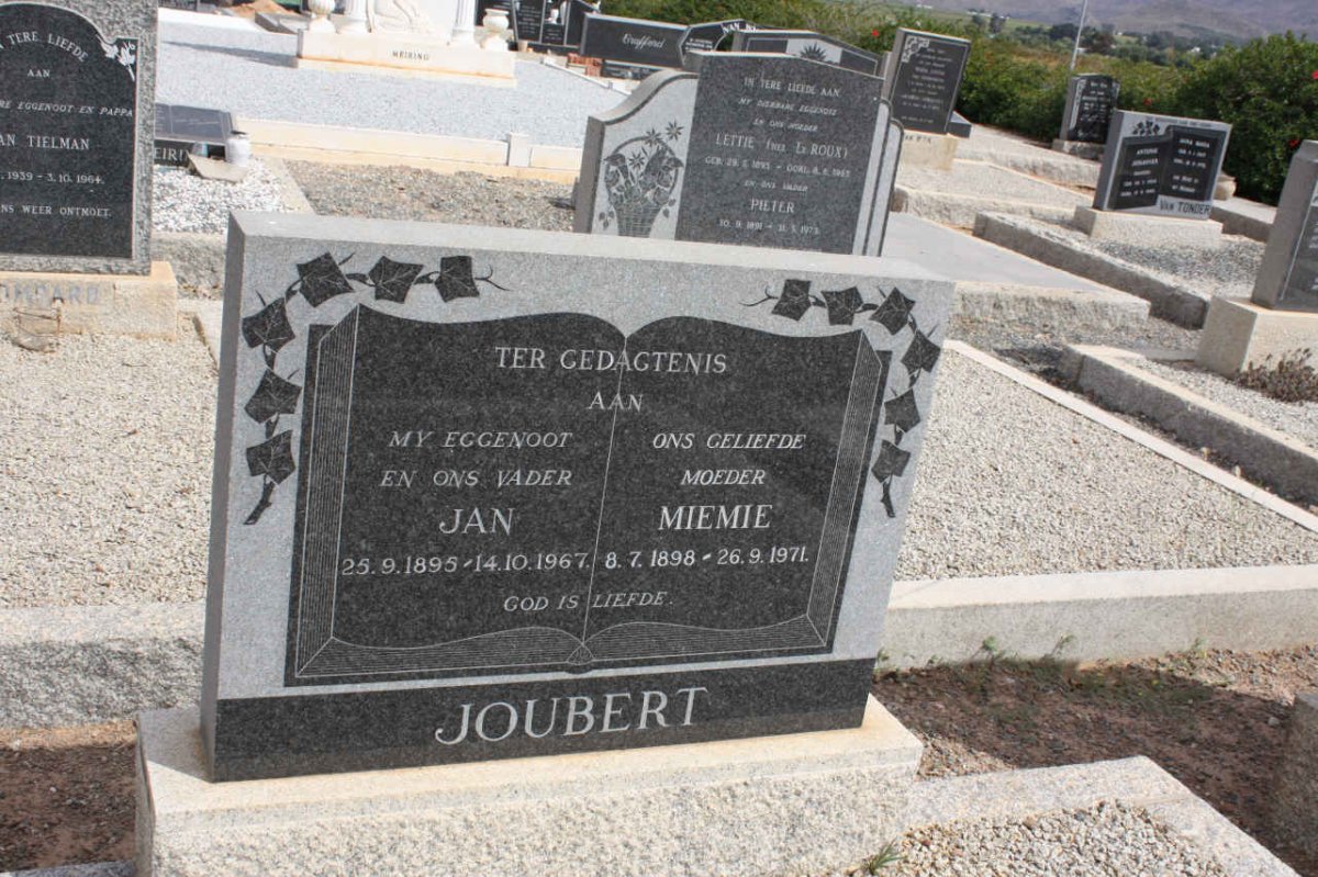 JOUBERT Jan 1895-1967 &amp; Miemie 1898-1971
