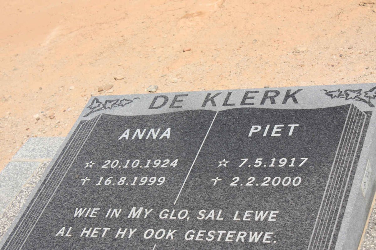 KLERK Piet, de 1917-2000 &amp; Anna 1924-1999