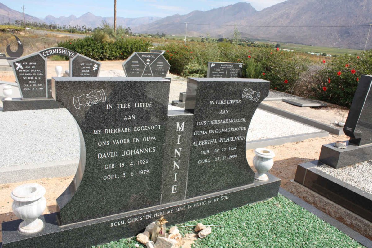 MINNIE David Johannes 1922-1979 &amp; Albertha Wilhelmina 1924-2004