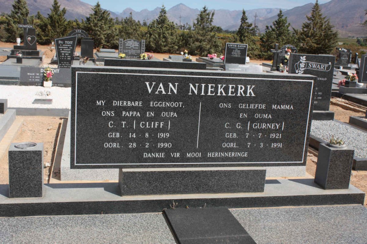 NIEKERK C.T., van 1919-1990 &amp; C.G. 1921-1991