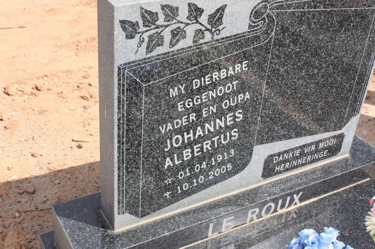 ROUX Johannes Albertus, le 1913-2005