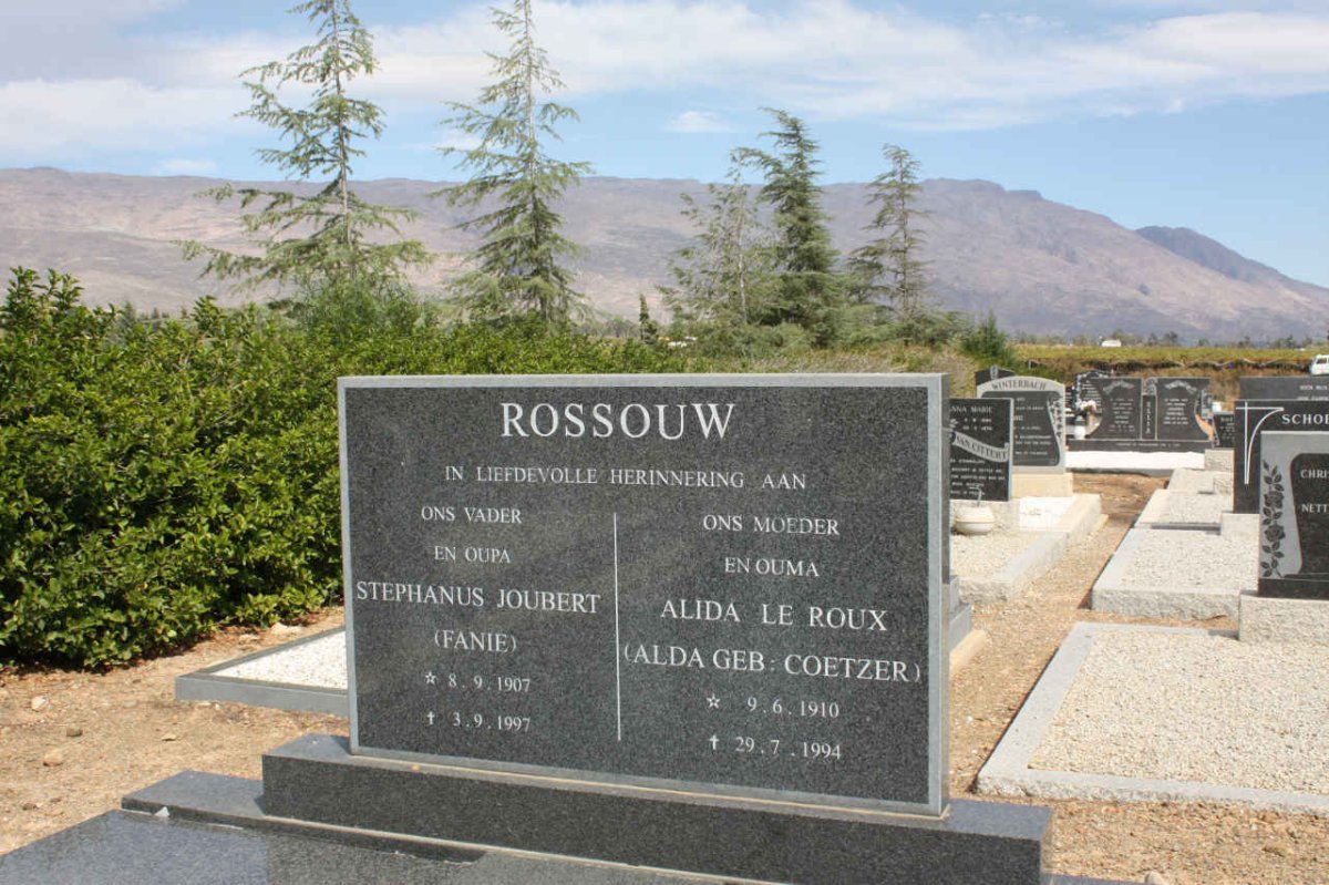 ROSSOUW Stephanus Joubert 1907-1997 &amp; Alida le Roux COETZER 1910-1994