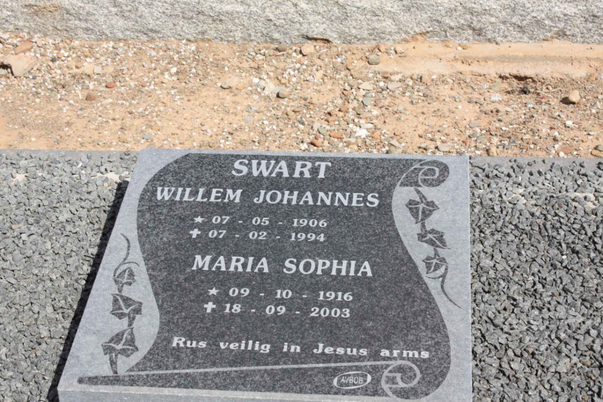 SWART Willem Johannes 1906-1994 &amp; Maria Sophia 1916-2003