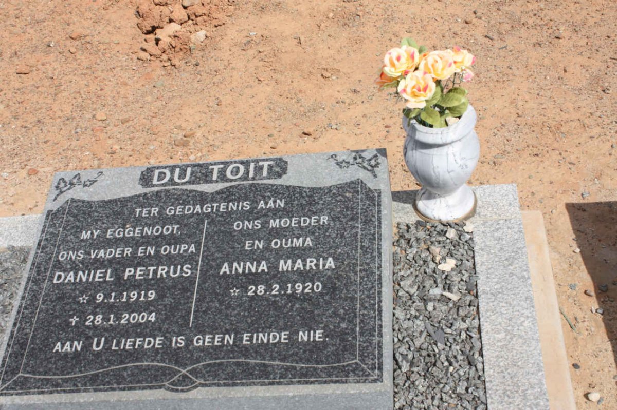 TOIT Daniel Petrus, du 1919-2004 &amp; Anna Maria 1920