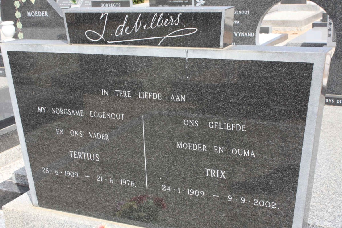 VILLIERS Tertius, de 1909-1976 &amp; Trix 1909-2002