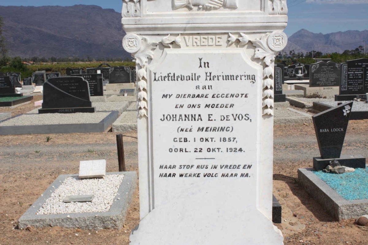 VOS Johanna E., de nee MEIRING 1857-1924