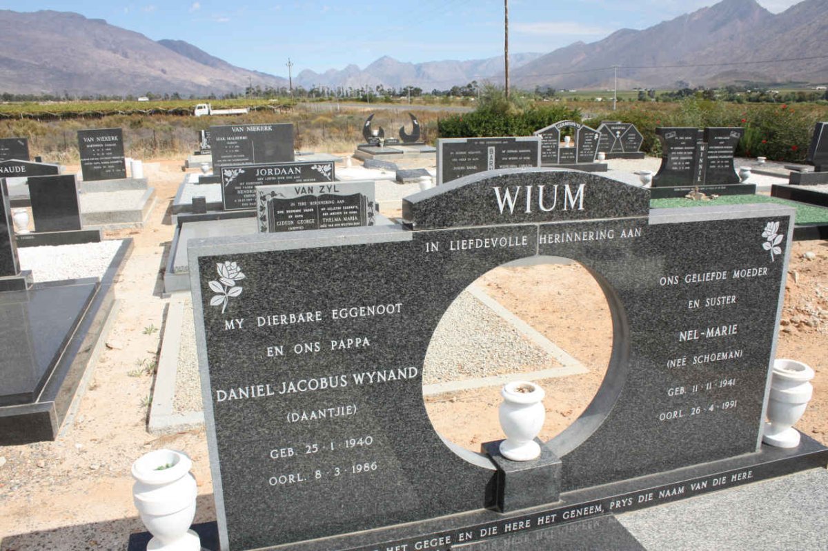 WIUM Daniel Jacobus Wynand 1940-1986 &amp; Nel-Marie SCHOEMAN 1941-1991