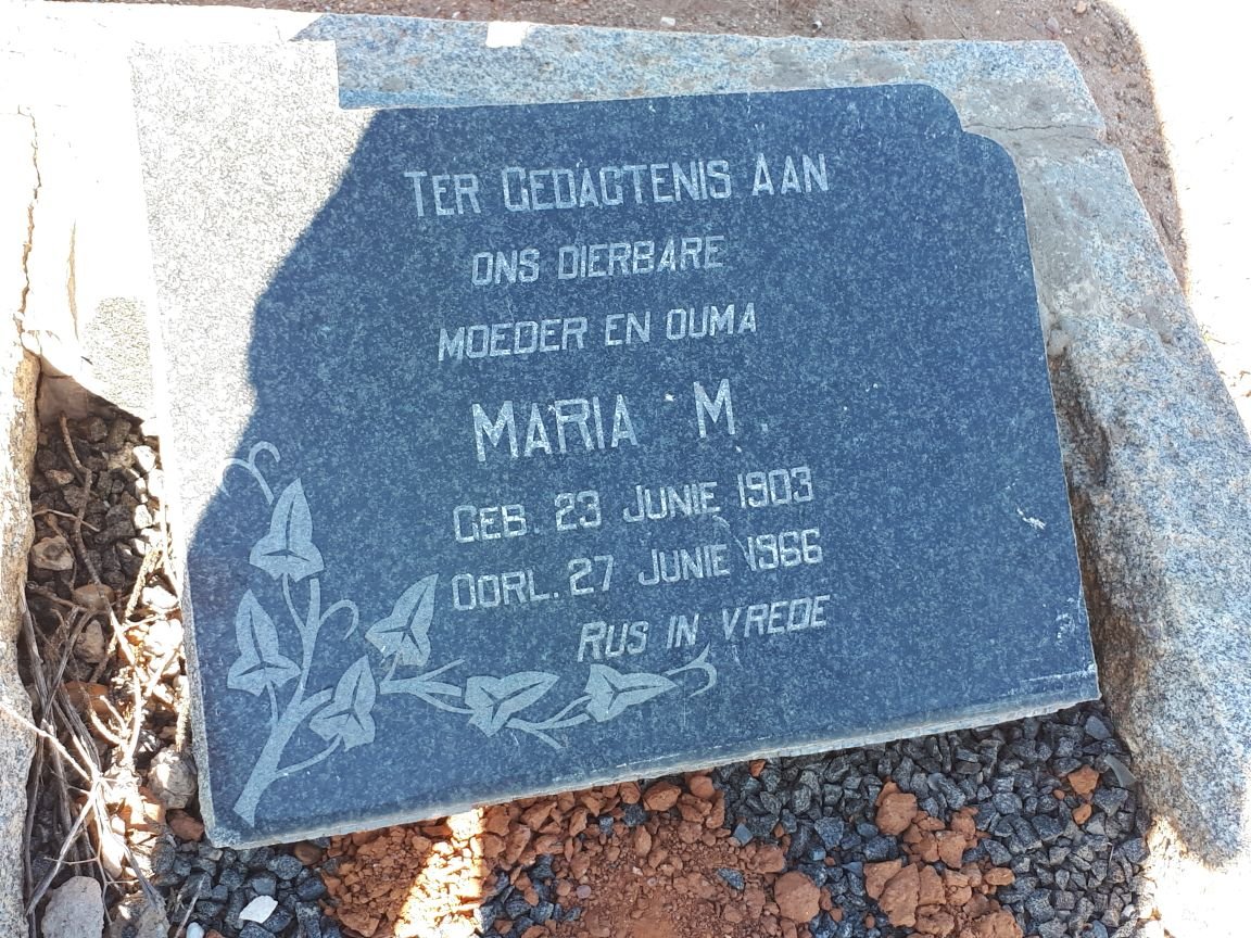 WESTHUIZEN Maria M., v.d. 1903-1966