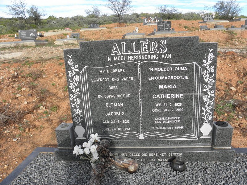 ALLERS Oltman Jacobus 1920-1994 &amp; Maria Catherine 1926-2009