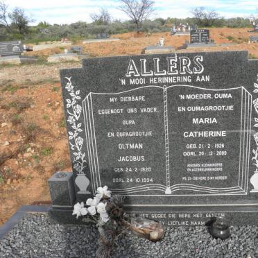 ALLERS Oltman Jacobus 1920-1994 &amp; Maria Catherine 1926-2009