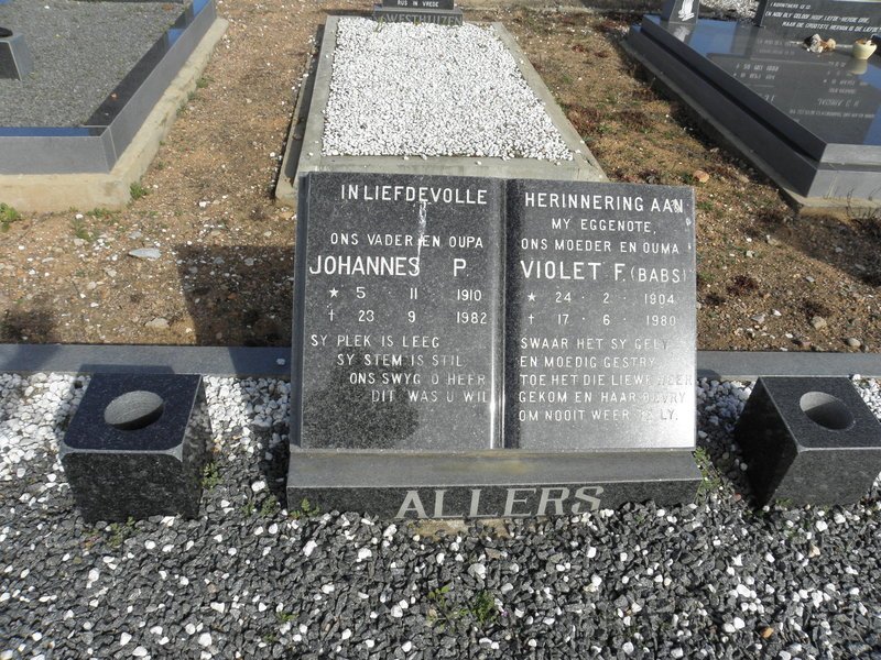 ALLERS Johannes P. 1910-1982 &amp; Violet F. 1904-1980
