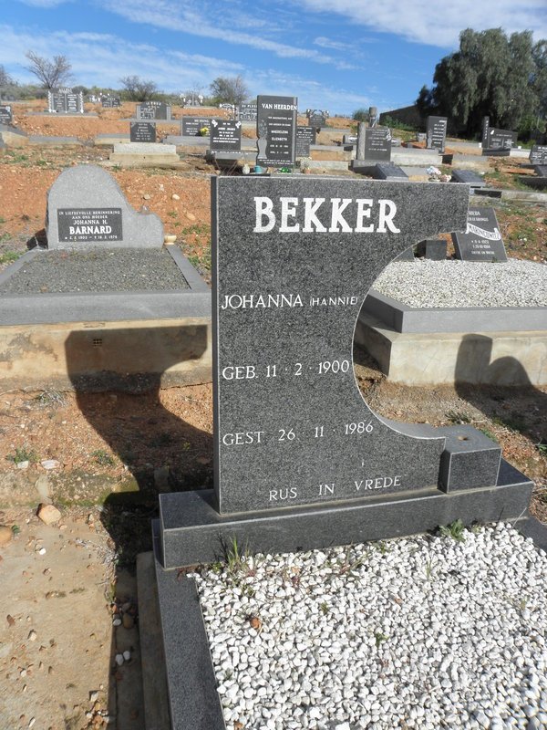 BEKKER Johanna 1900-1986