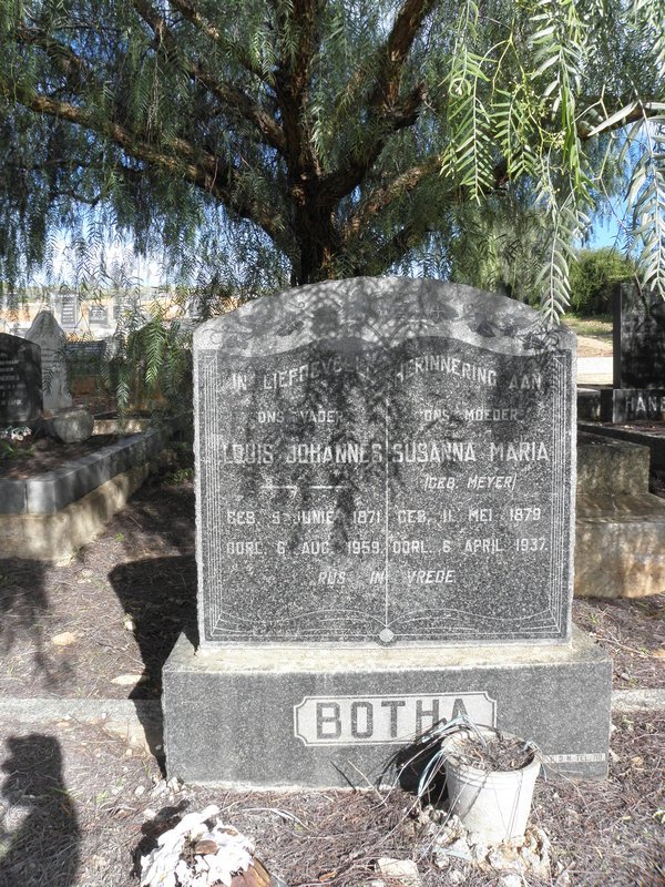 BOTHA Louis Johannes 1871-1959 &amp; Susanna Maria MEYER 1879-1937