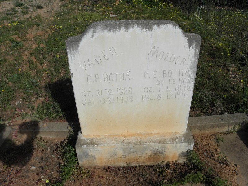 BOTHA D.P. 1828-1903 &amp; G.E. LE ROUX 1836-1916