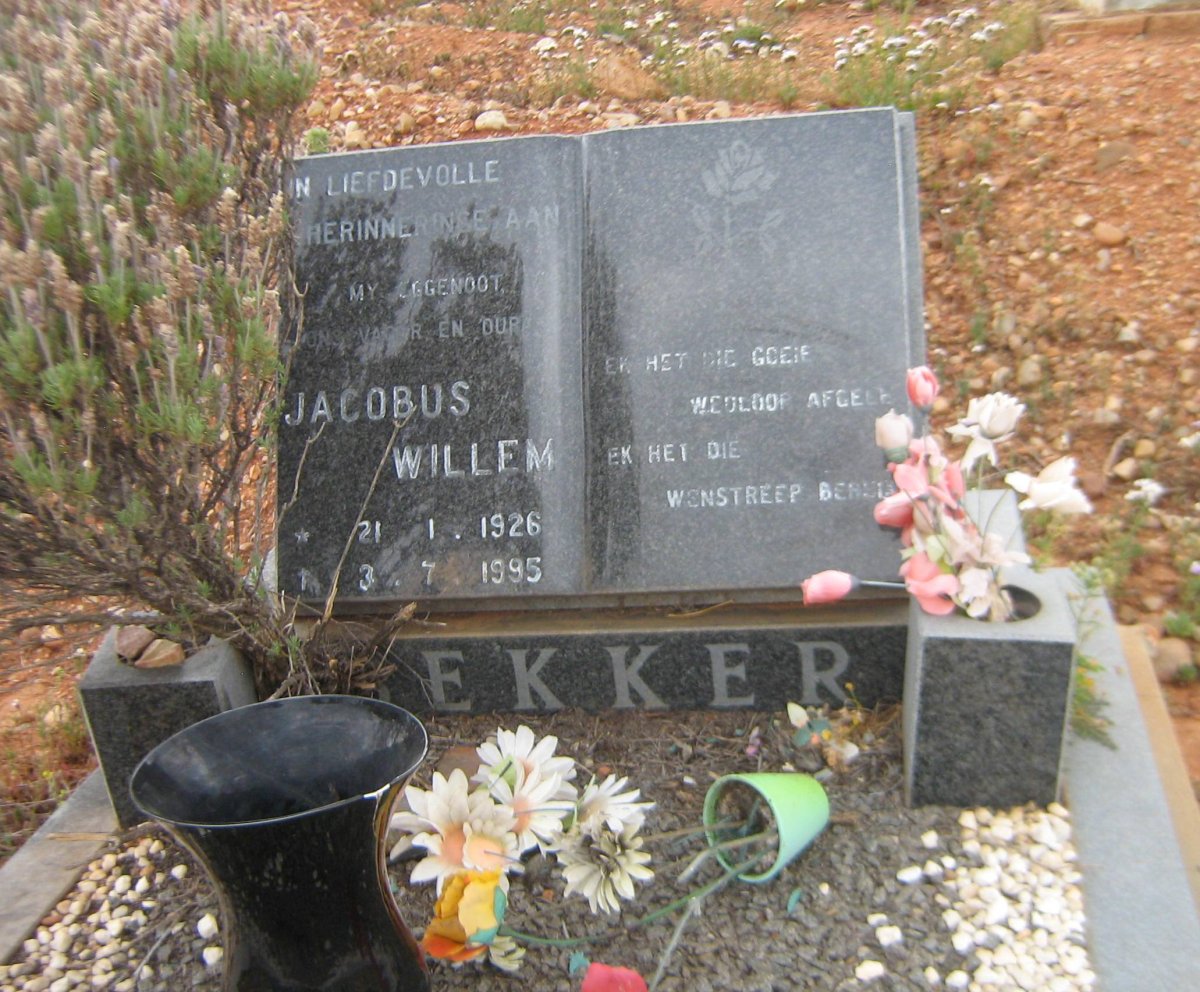 BEKKER Jacobus Willem 1926-1995