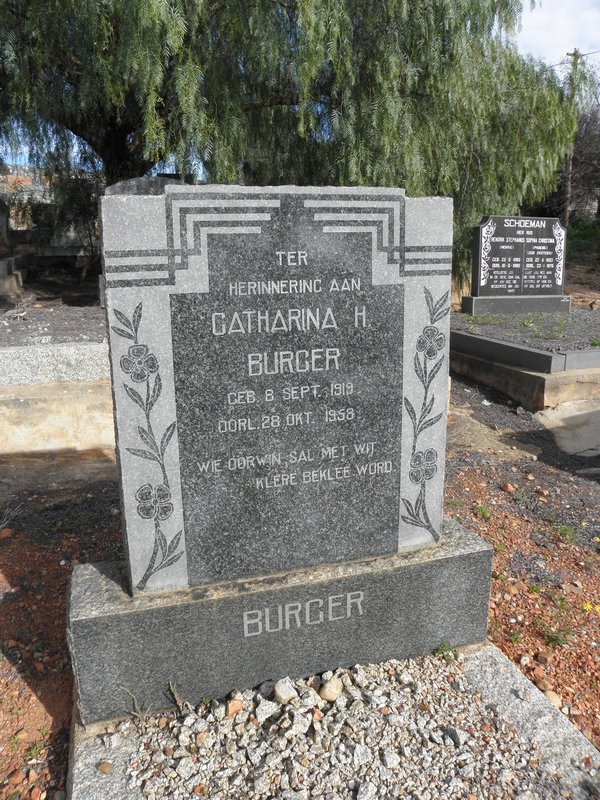 BURGER Catharina H. 1919-1958