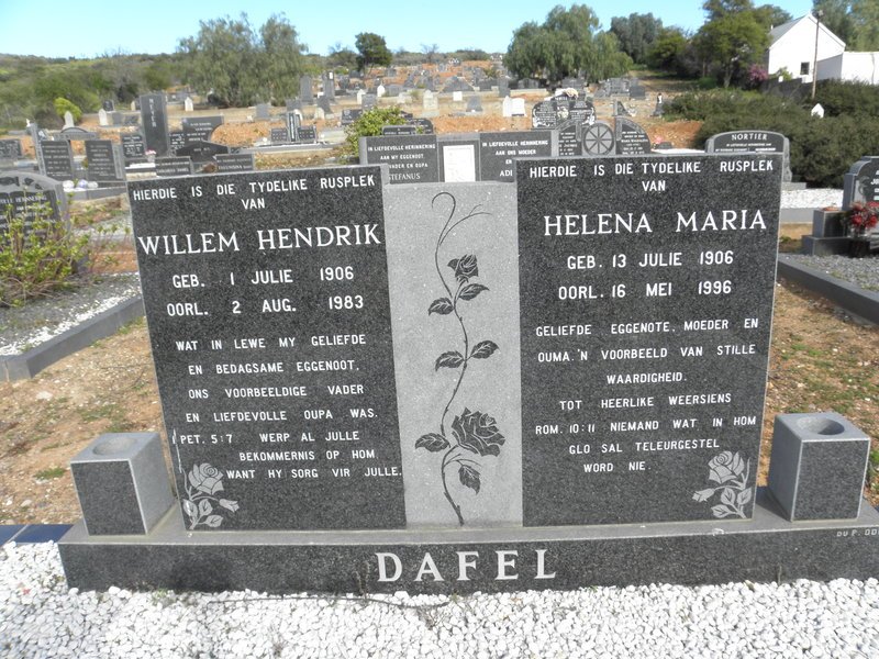DAFEL Willem Hendrik 1906-1983 &amp; Helena Maria 1906-1996