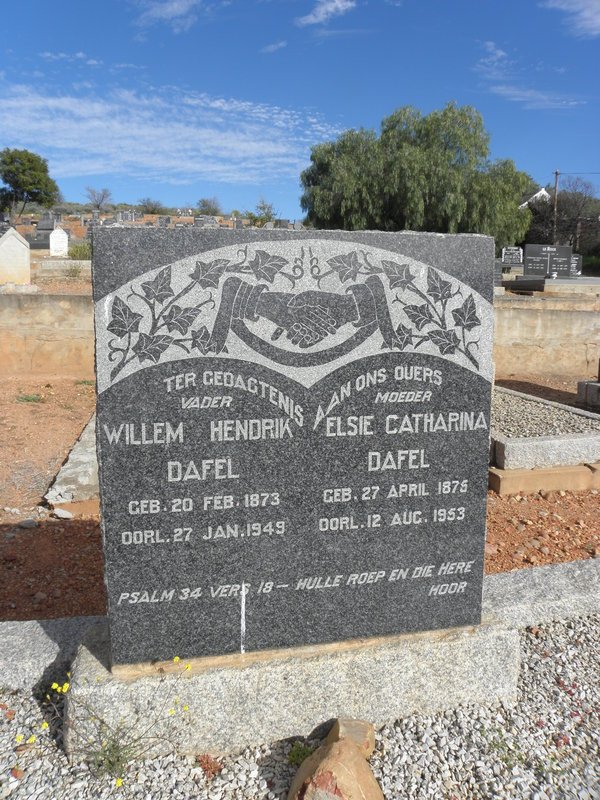 DAFEL Willem Hendrik 1873-1949 &amp; Elsie Catharina 1876-1953