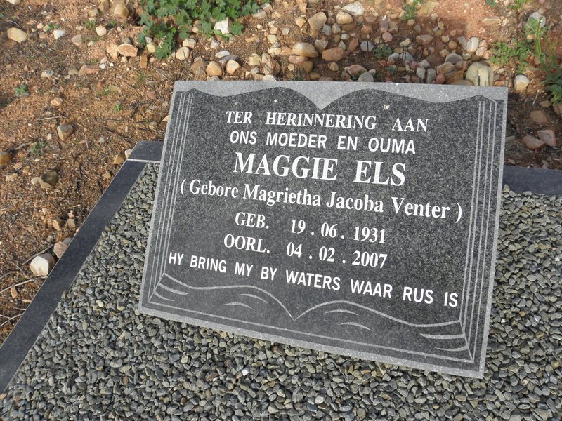 ELS Magrietha Jacoba nee VENTER 1931-2007