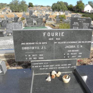 FOURIE Christoffel J.L. 1914-1999 &amp; Jacoba C.N. NIEHAUS 1918-1981