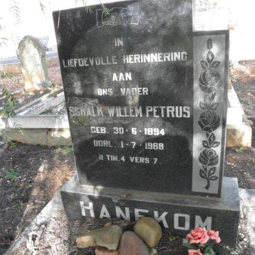 HANEKOM Schalk Willem Petrus 1894-1968