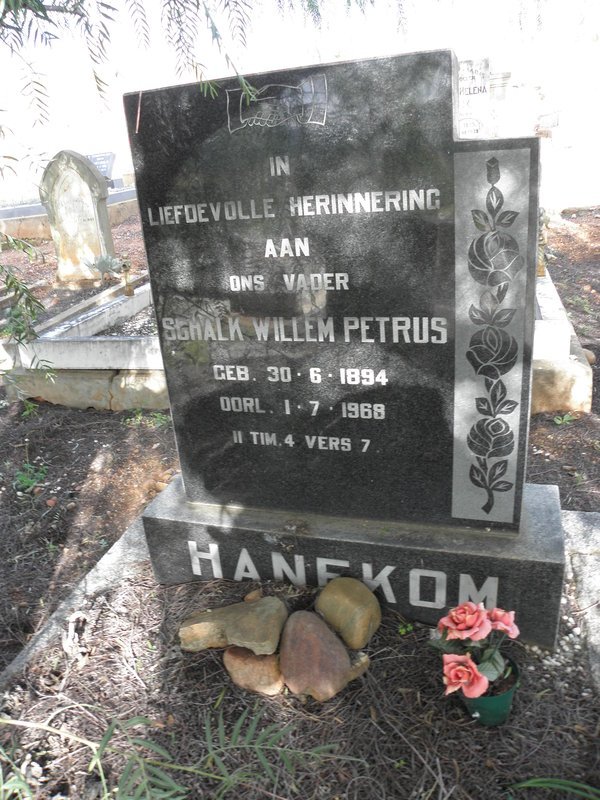 HANEKOM Schalk Willem Petrus 1894-1968